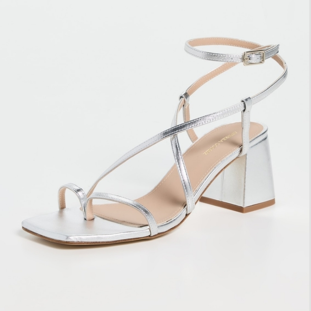 Andrea Gomez- Silver Ana Sandals- 38.5